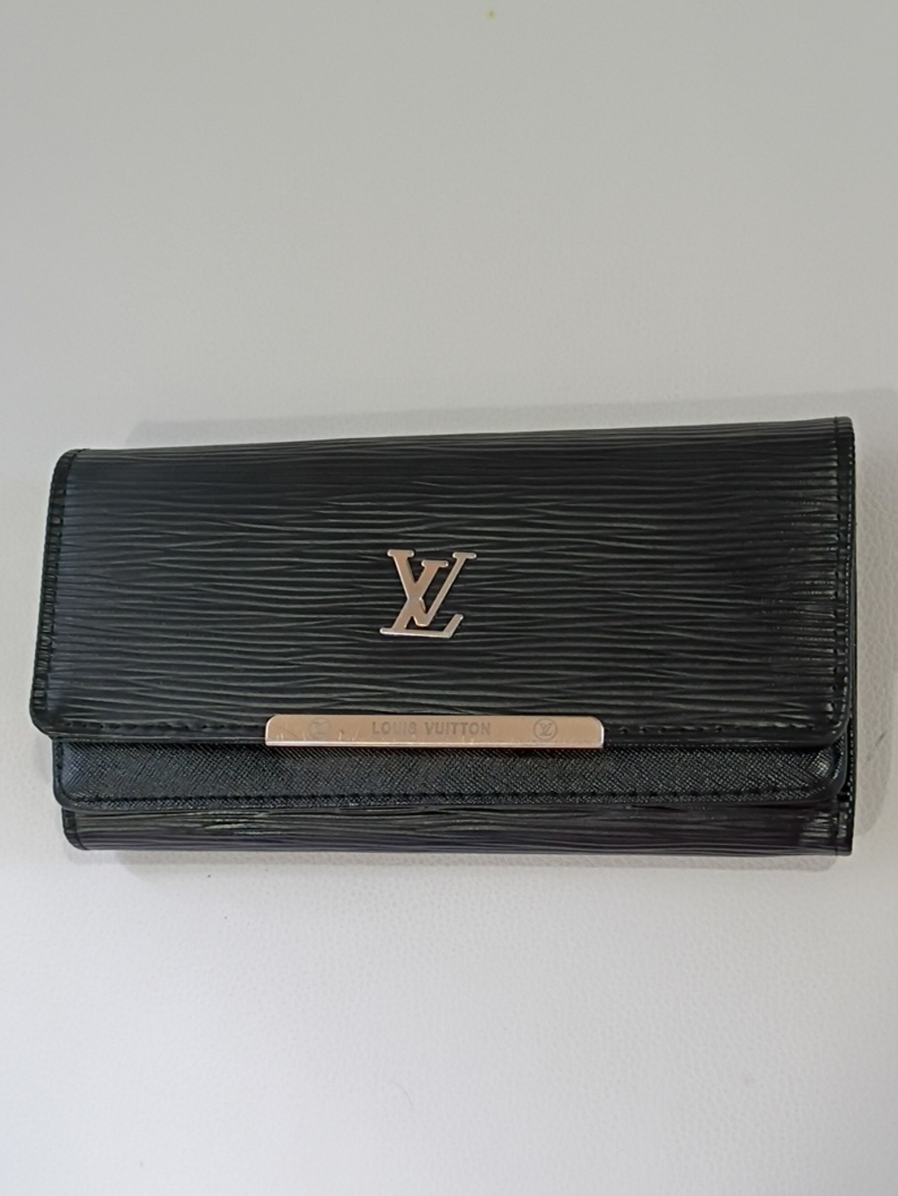 Louis Vuitton Black Epi Leather Continental Wallet with Gold Hardware